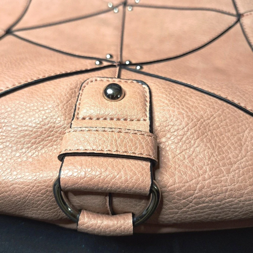 Vintage Large 12x16 Kensie peach/pink Hobo shoulder handbag‎ pockets Zippered